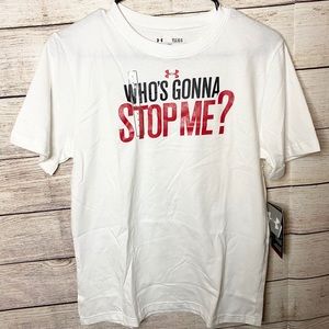 Under Armour White Graphic Tee Shirt Youth Large